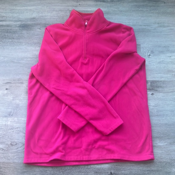 3/$20 Hot Pink Polar Fleece Quarter Zip Sweater - Picture 1 of 5
